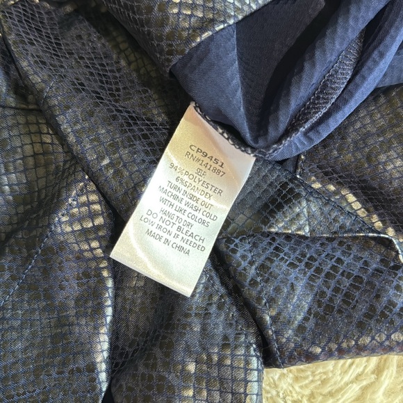 TCEC navy printed flowy shorts- Size s boutique faux leather short skort new - Picture 7 of 7